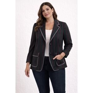 Boy. Band of Outsiders Schoolboy Blazer Green Red Striped Womens 2 US Small (4)